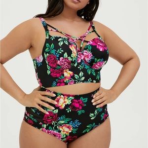 Torrid Floral Bikini Top and Bottom underwire